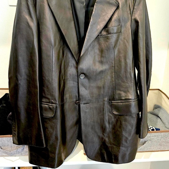 Rare New Unused Hi-End Couture ARMANI COLLEZIONI Napa Blk Lamb Skin Leather 42 - Picture 13 of 16